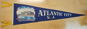 Vintage Felt Navy Atlantic City, New Jersey Pennant | 1940s-1950s