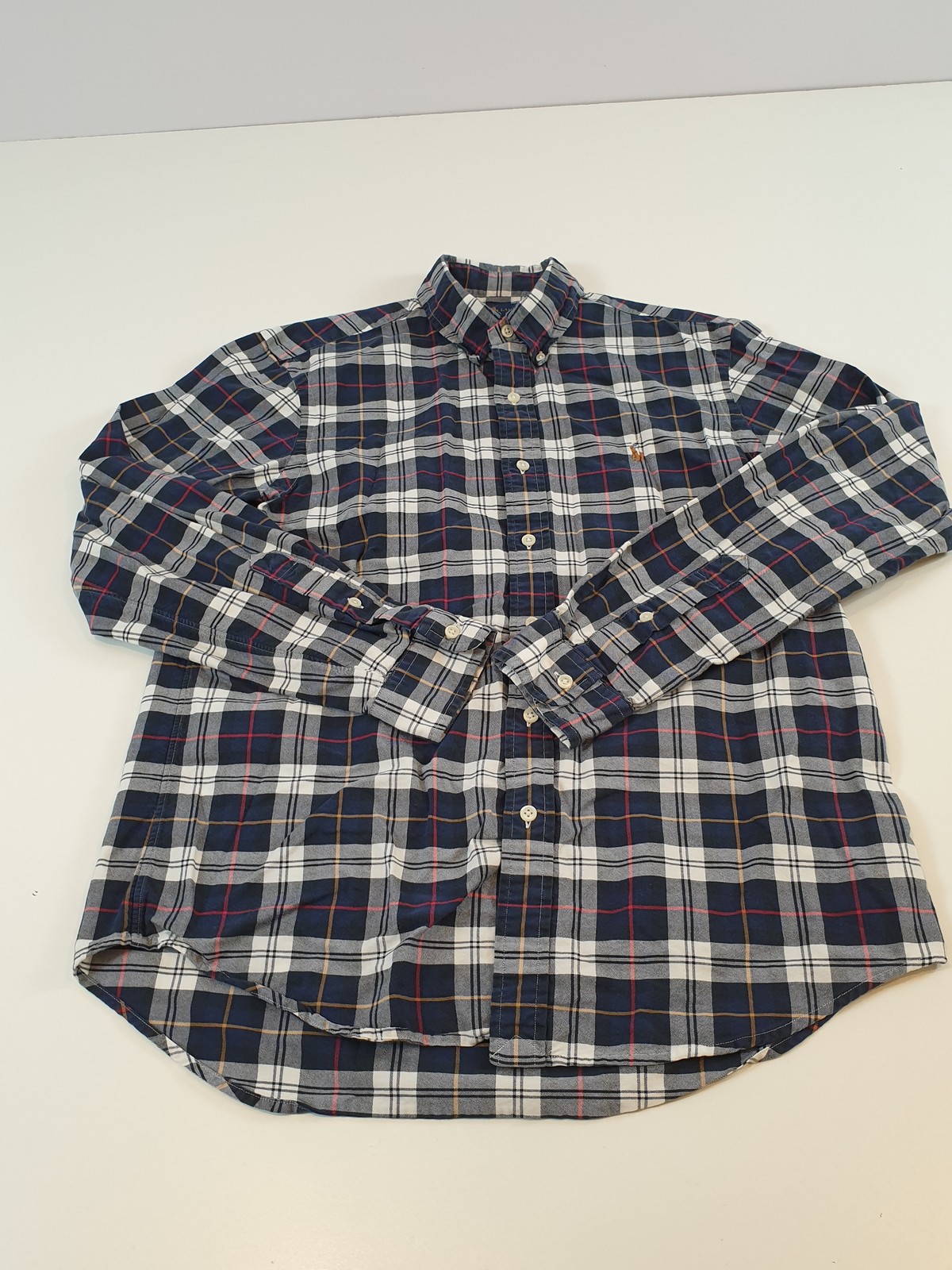 Ralph Lauren camicia uomo media a quadri vestibilità classica bottoni polo carne pony