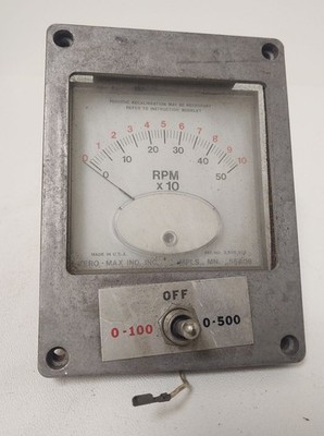  Zero-Max Tachometer Panel Meter 0-100 0-500