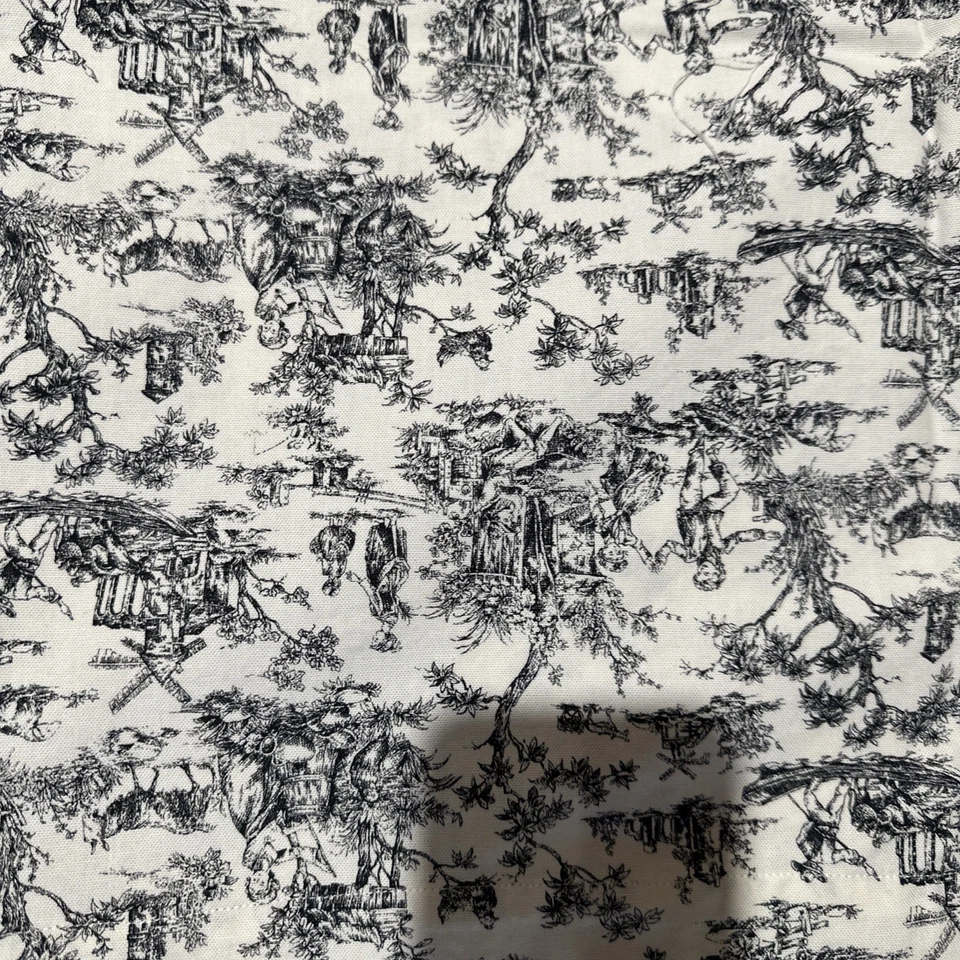 Cortina cortadora de serigrafía para baño negro crema paisaje zepel tela Mill Creek 2 Foto 2 de 4