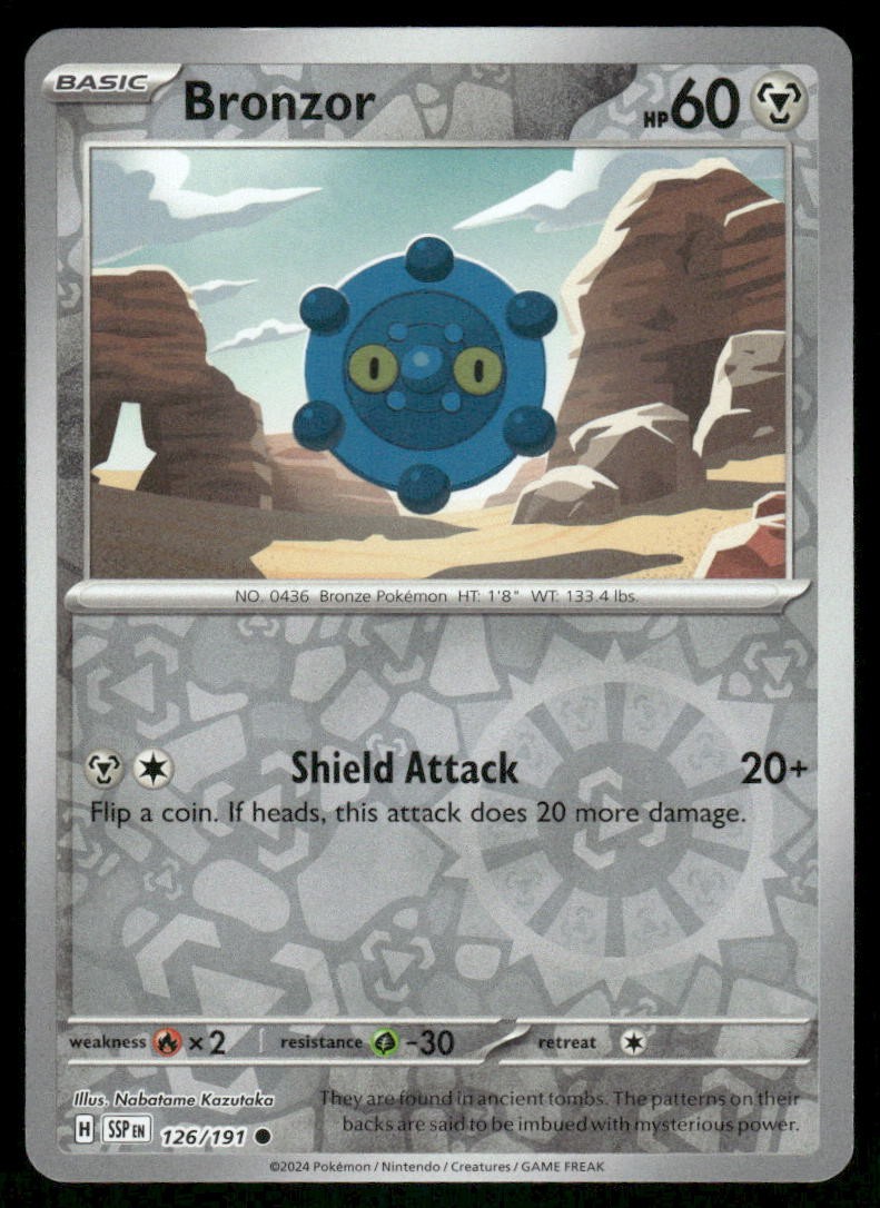 Bronzor 126/191 - Surging Sparks - Reverse Holo Common NM