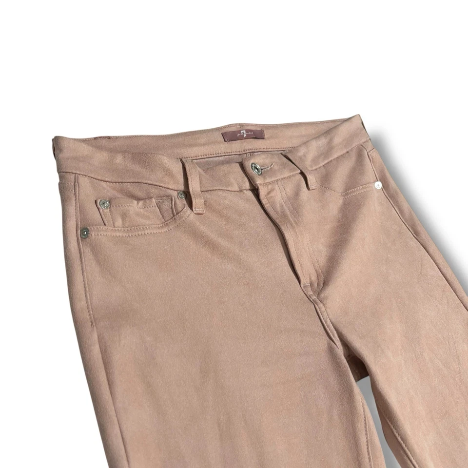 7 PANTALONES AJUSTADOS AL TOBILLO DE GAMUZA TERCIOPELO ROSA RUBOR TALLA 31 X 27 FOR ALLHUMANITY Foto 4 de 4