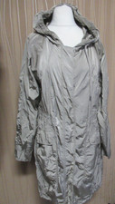 292/3 CREENSTONE Damen Mantel Jacke Longjacke silber grau Gr. 44 Kapuze leicht