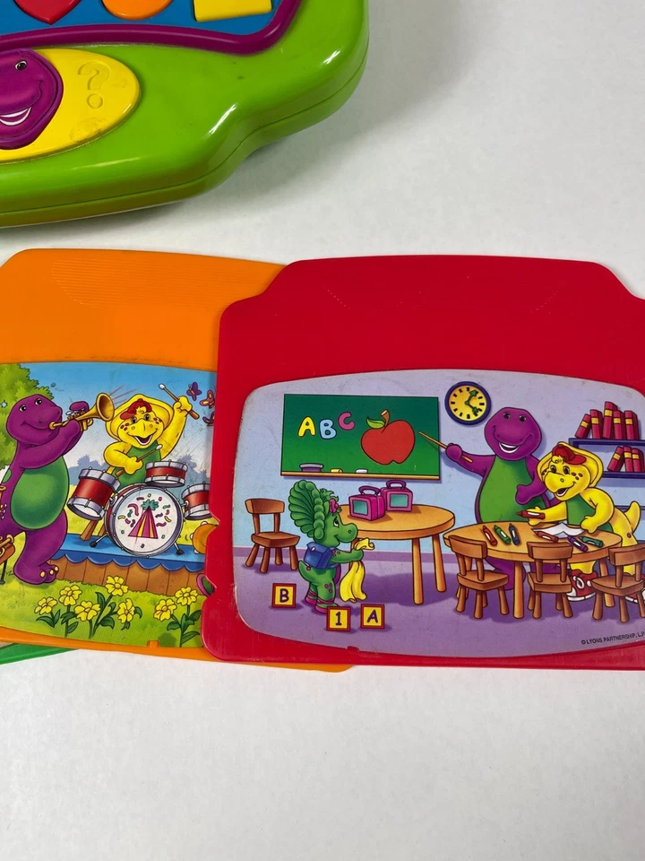 Vintage Barney The Purple Dinosaur Interactive Laptop Mattel W/5 Cartridges Rare - Image 3 of 4
