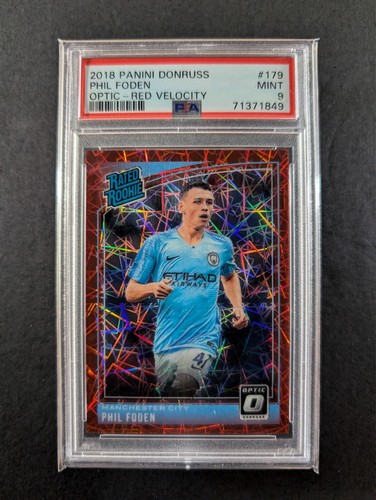 2018 Panini Donruss Optic Red Velocity 39/50 #179 Phil Foden PSA 9