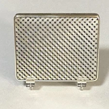 Never Used-Vintage Textured Silvertone Loose Powder Compact-Excellent