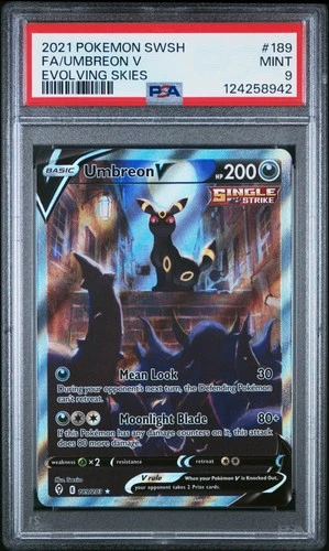Umbreon V 189/203 Full Art Sword & Shield Evolving Skies #189 MINT PSA 9