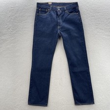 Levis 501 Jeans Mens 36x34 Blue Original Button Fly Dark Wash Denim Grunge 90s