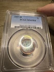 1957 D PCGS MS65 RB Lincoln Wheat Cent Beautiful Green Toned Reverse