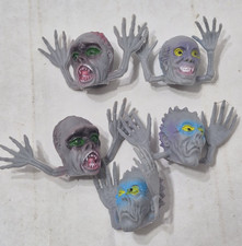 Lot of 5 Mini Miniature Hard Rubber/Plastic Finger Puppets Monsters Horror Ghost
