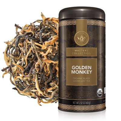 Organic Golden Monkey Loose Leaf Tea, USDA Certified Organic Black Tea, Linge...