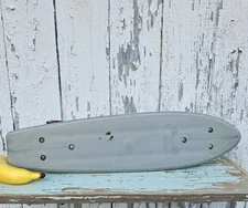Vintage R.S.I. JAX, FLA Hard Silver Plastic Skateboard w Tuit Urethane Wheels 