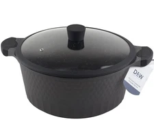 D&W Deane & White 12.5" Large Casserole Pan Pot Lid All Stovetops All Black