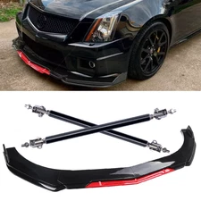 For Cadillac XTS ATS CT3 Front Bumper Lip Splitter Lower Spoiler Body Black+Red