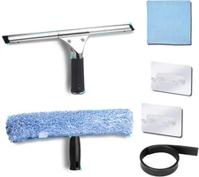 2Pack 14-Inch Multifunctional Rust Proof Window Cleaning Black+silver+blue 