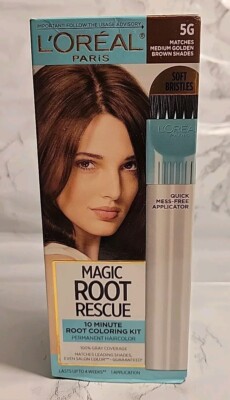 L'Oreal Magic Root Rescue 10 Minute Hair Coloring Kit #5G MEDIUM GOLDEN BROWN