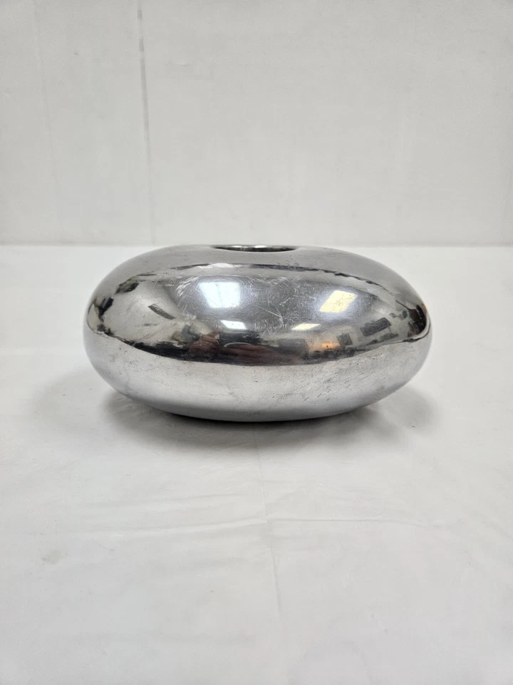 CANDELABRO VOTIVO MODERNISTA MODERNO MEDIADOS DE SIGLO cromado vintage en forma de huevo  Foto 4 de 4