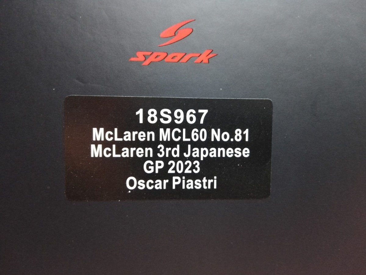 Spark Mclaren MCL60 #81 Oscar Piastri 3rd Japanese GP 2023 1 Spark Mclaren MCL60 #81 Oscar Piastri 3rd Japanese GP 2023 1