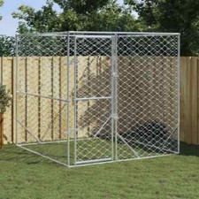 NNEVL Outdoor Dog Kennel Silver 2x2x2 m Galvanised Steel