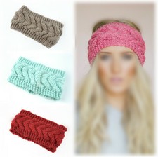 Ladies Autumn Winter Ear Head Warmer Knit Headband Stretch Hair Band Headwear