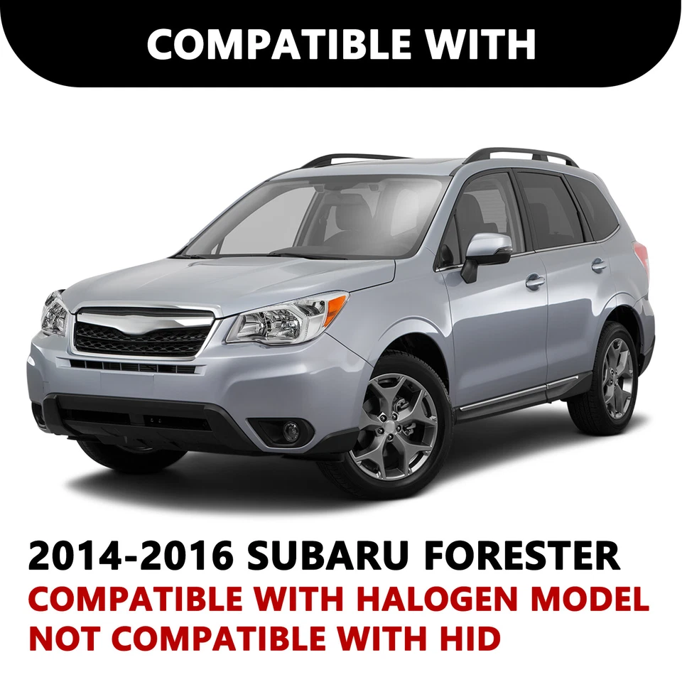 For 2014 2015 2016 Subaru Forester Halogen Chrome Headlights Headlamps L+R Pairs - Image 4 of 4