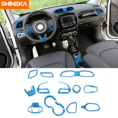 12pc Full Interior Center Console Cover Trim for Jeep Renegade 2016-22 Baby Blue