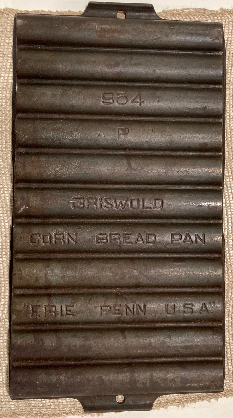 Antique Griswold Cast Iron Stick Corn Bread Pan No 954 P AS IS