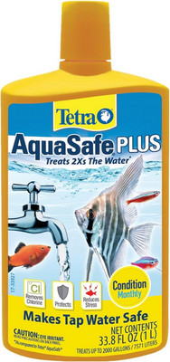 Tetra AquaSafe Plus Aquarium Water Conditioner & Dechlorinator, 33.8oz