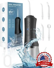 Irrigador bucal inalámbrico con agua: 3 modos, 300 ml, resistente al agua IPX7
