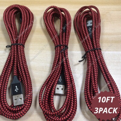 3PACK 10FT USB Cable For iPhone 6 7 8 Plus 13 12 11 X XR XS Pro MAX Charger Cord