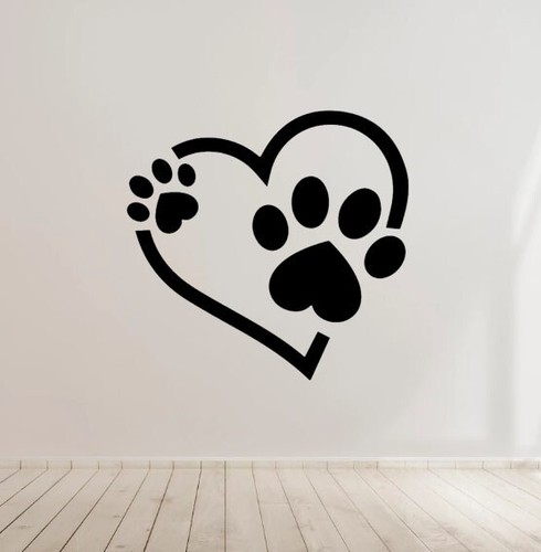 Dog Paw and Heart Decal - Ideal for Car Body Window Bumper, Wall, laptop etc... - Picture 2 of 12