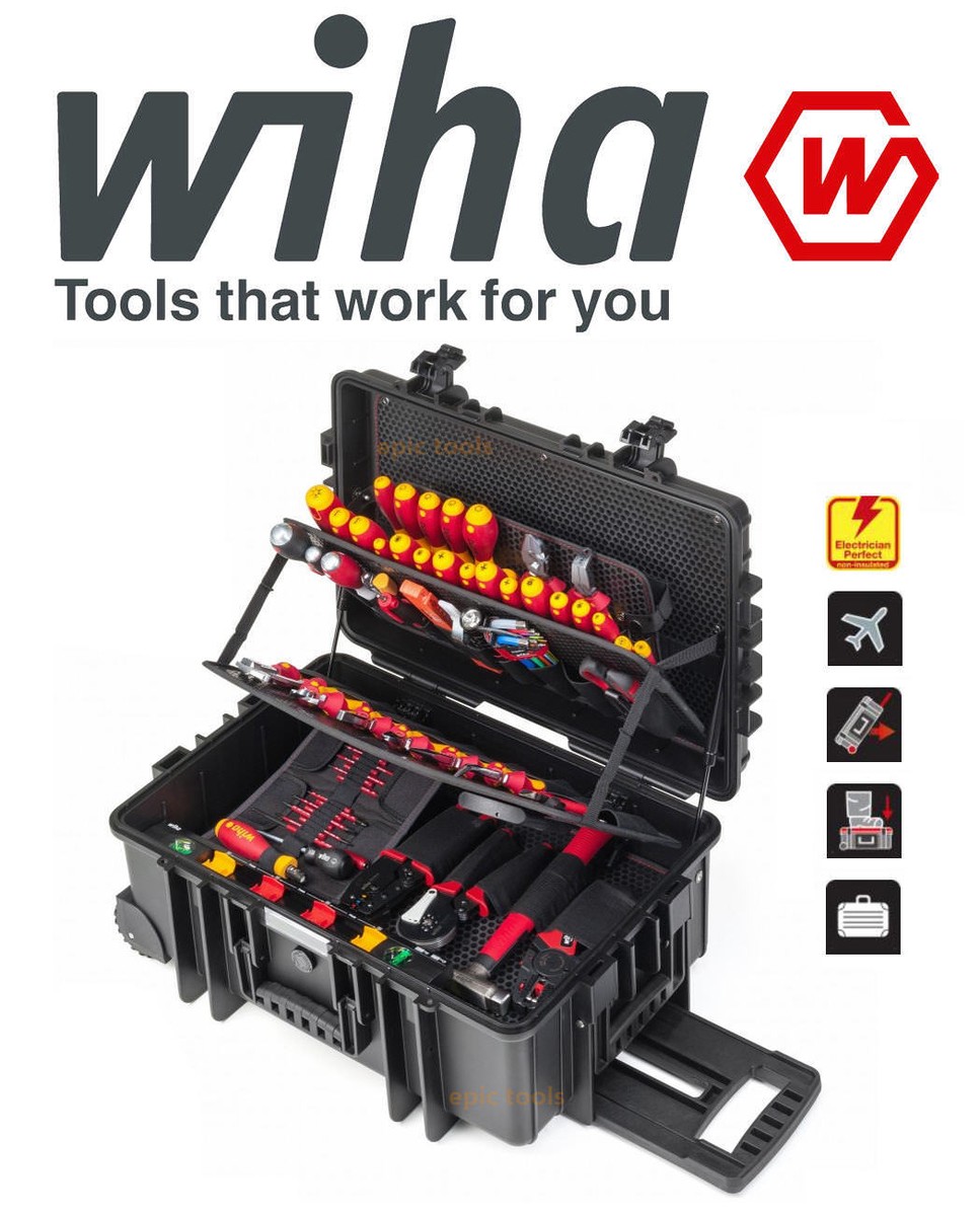 WIHA 42069 CompetenceXXL2 Electician VDE Screwdrivers, Pliers,Crimper +  Tool Kit