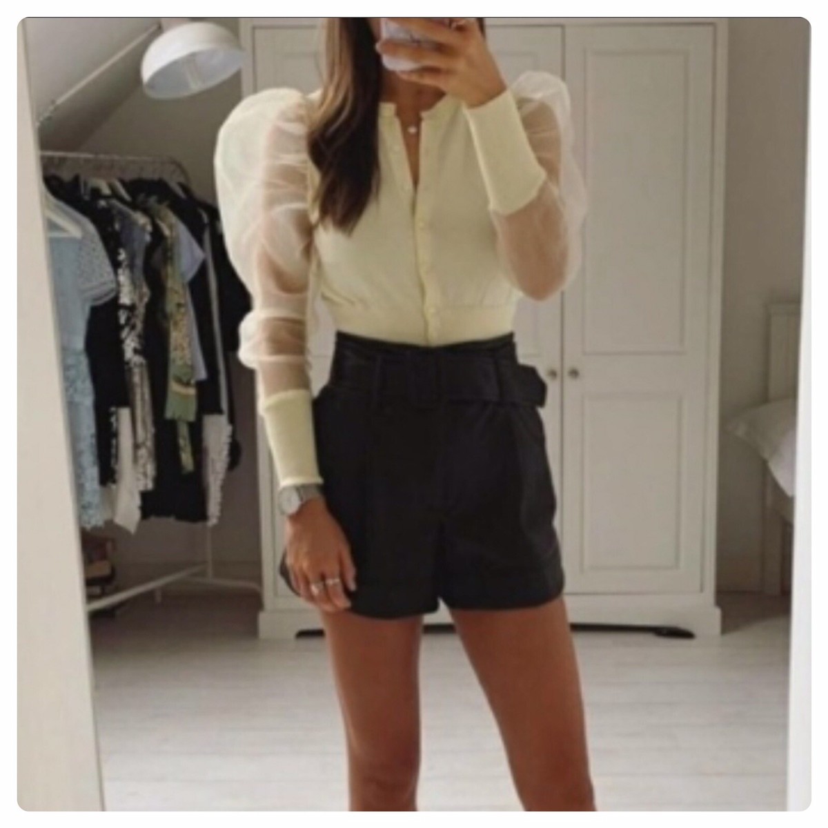 Zara | Yellow Organza Sheer Cardigan Puff Sleeve Size Small Zara | Yellow Organza Sheer Cardigan Puff Sleeve Size Small
