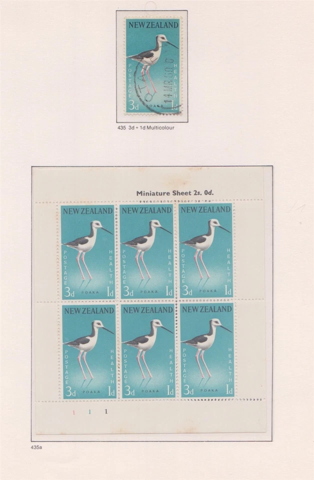 (F187-22) 1959 New Zealand 2sets 2d &3d health stamps 2x M/S F/U& MUH (V) — 第 2/2 张图片