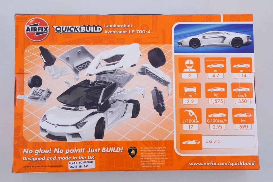 Airfix Aventador LP700 (Quick Build) J6019 modellismo - Immagine 2 di 2