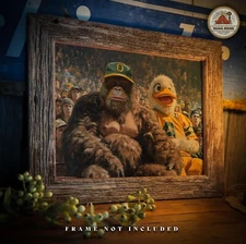Sasquatch Bigfoot Art Print Oregon Ducks Football Poster Game Room Decor Gift