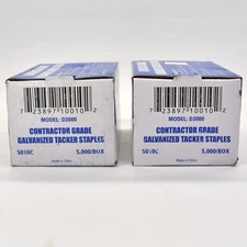 Contractor Grade Galvanized Tacker Staples 2 boxes 10,000 1/2" x 5/16"