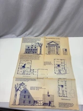 The Portsmouth Saltbox House fold out blue print advertisement  by CCH 23" x 18"