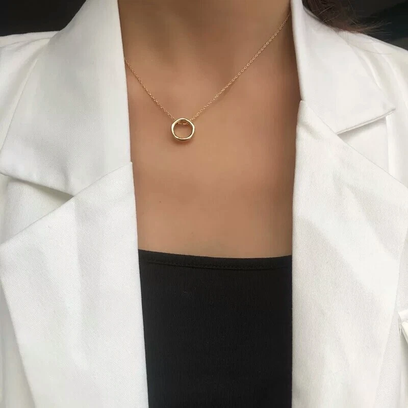 Minimalist Irregular Pendant Necklace For Women 925 Sterling Silver 2022 Fashion - Image 2 of 4