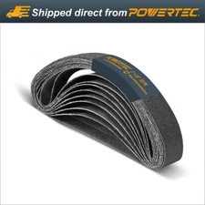 POWERTEC 46003 1" x 18" Silicon Carbide Sanding Belts, 18PK
