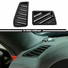 Dashboard Air Vent Outlet Trim Cover For Dodge Challenger 2009-2014 Carbon Fiber