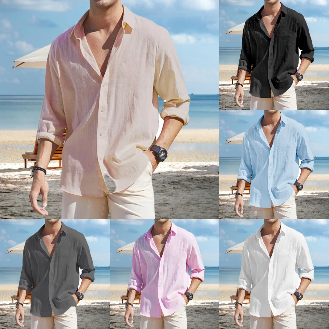 Button-Up Shirt Mens Long Sleeve Cotton Linen T-shirt Casual Summer Beach *SALE*
Opens in a new wind