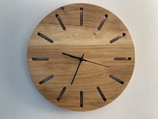 Wanduhr Holz Eiche rund