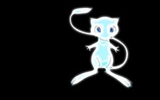 Pokemon pokmon anime simple background cyan mew Pad Gaming Mat Desk