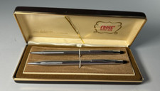 Vintage Cross Chrome Pen Pencil Set w/Box