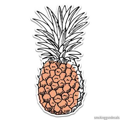 Pineapple, Vinyl Decal Sticker, Indoor Outdoor, 3 Sizes, #12702
