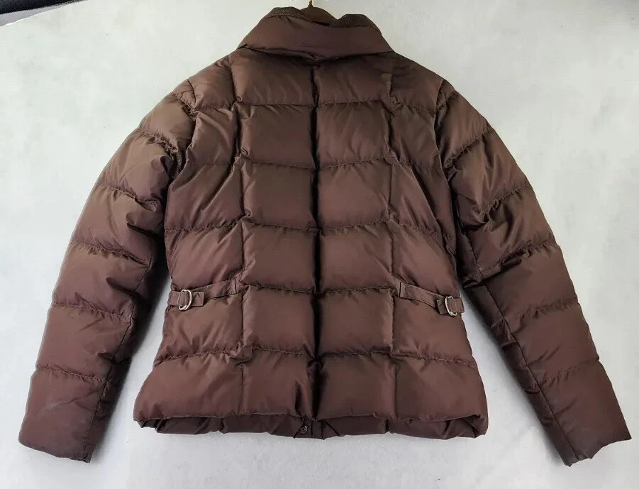 EDDIE BAUER Brown 700 Fill Power Goose Down Zip Up Jacket Women&