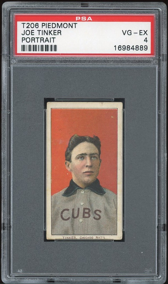1909-11 T206 Piedmont Joe Tinker Portrait PSA 4
