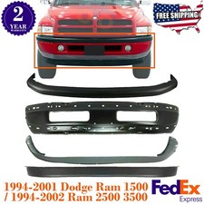 Front Bumper Primed Steel Covers Kit For 1994-2002 Dodge Ram 1500 2500 3500 Front Bumper Primed Steel Covers Kit For 1994-2002 Dodge Ram 1500 2500 3500