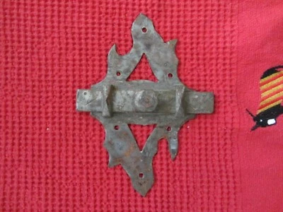 Grande targette en acier forgé 19e siècle - Photo 1/4